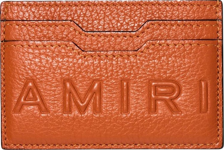 Amiri Pebbled Logo Cardholder 'Orange'