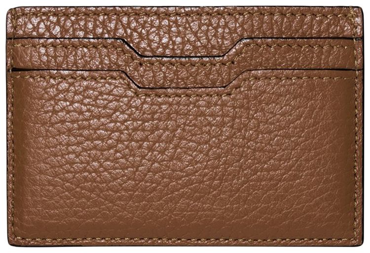 Amiri Pebbled Logo Cardholder Brown