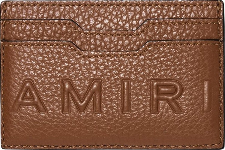 Amiri Pebbled Logo Cardholder 'Brown'