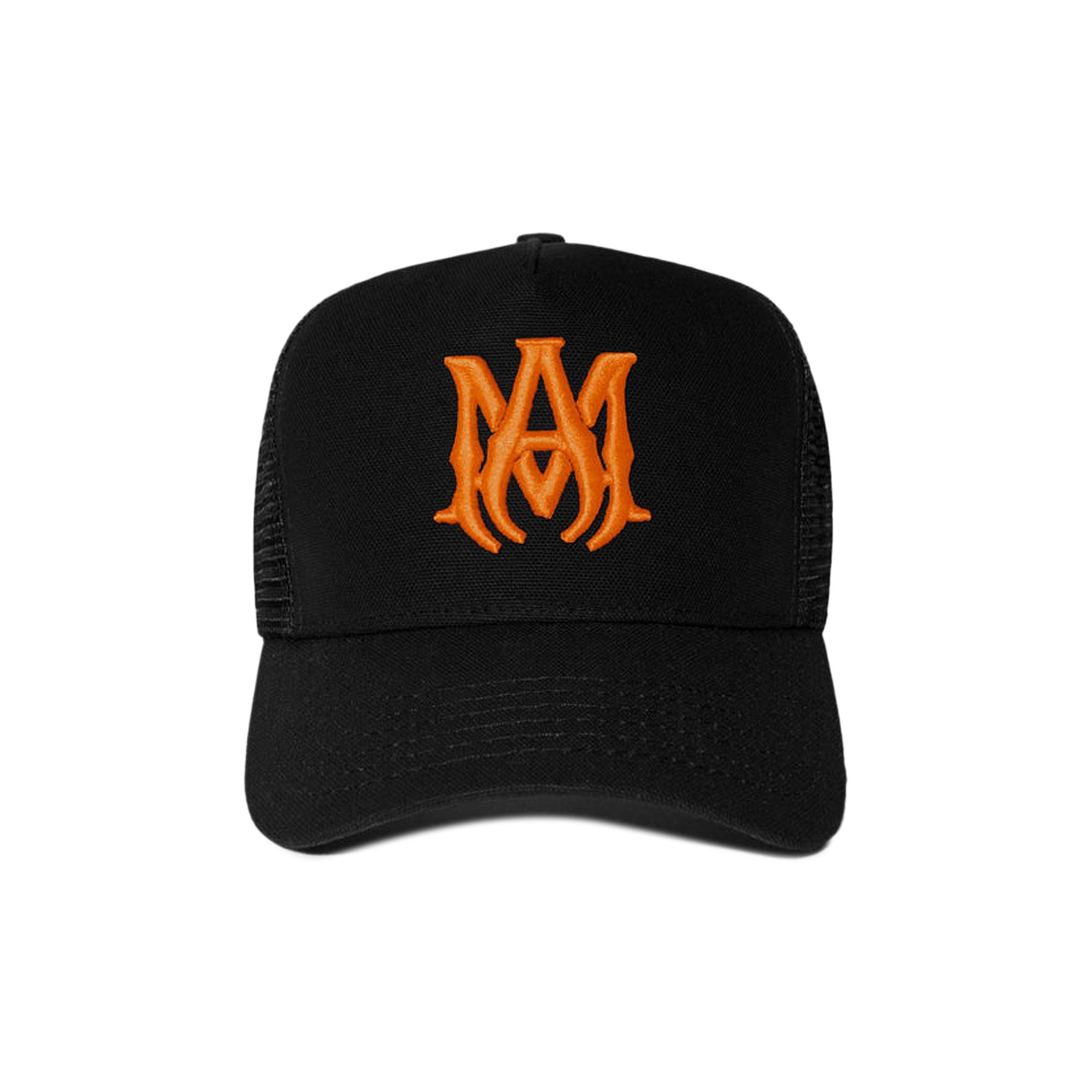 Buy Amiri Logo Trucker Hat 'Black/Orange' - PS22MAH005 063