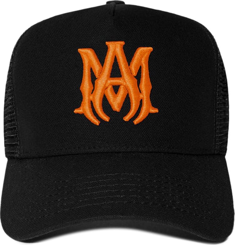 Amiri Logo Trucker Hat 'Black/Orange'