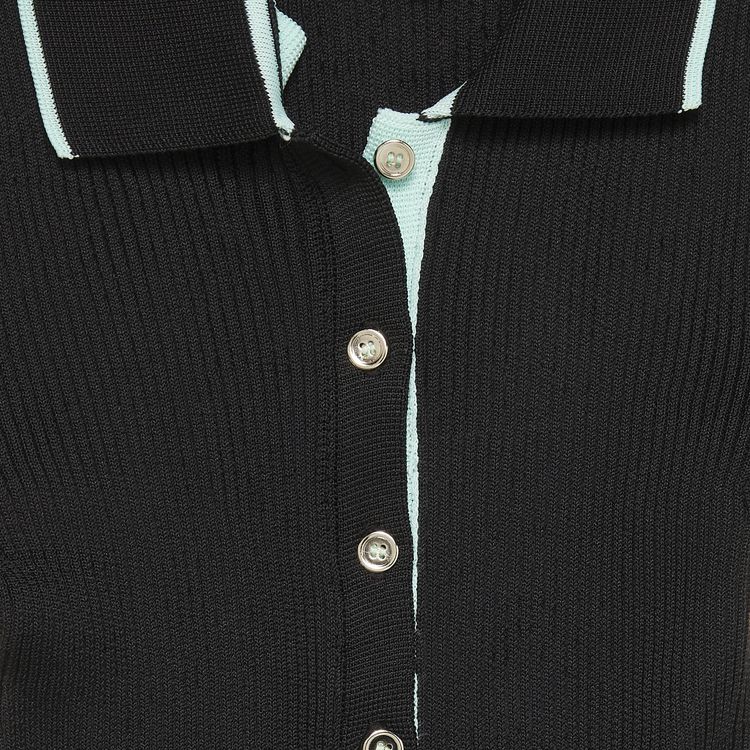 YProject Double Collar Polo Dress Black