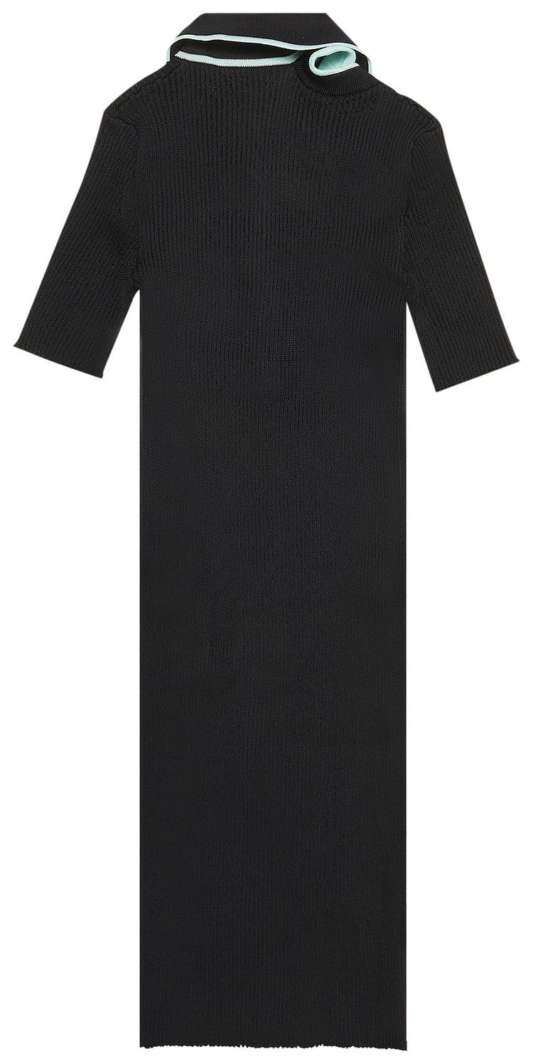 YProject Double Collar Polo Dress Black