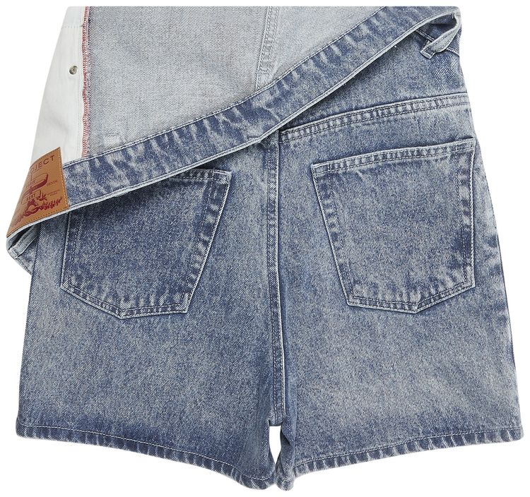 YProject Classic Asymmetric Waist Shorts Ice Blue