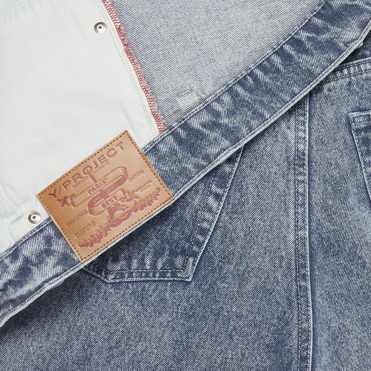 YProject Classic Asymmetric Waist Shorts Ice Blue
