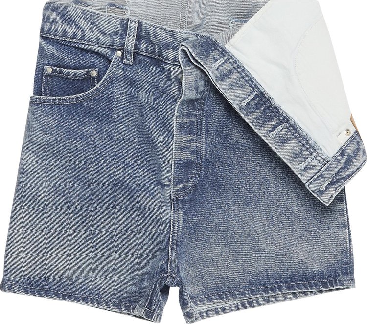 Y/Project Classic Asymmetric Waist Shorts 'Ice Blue'