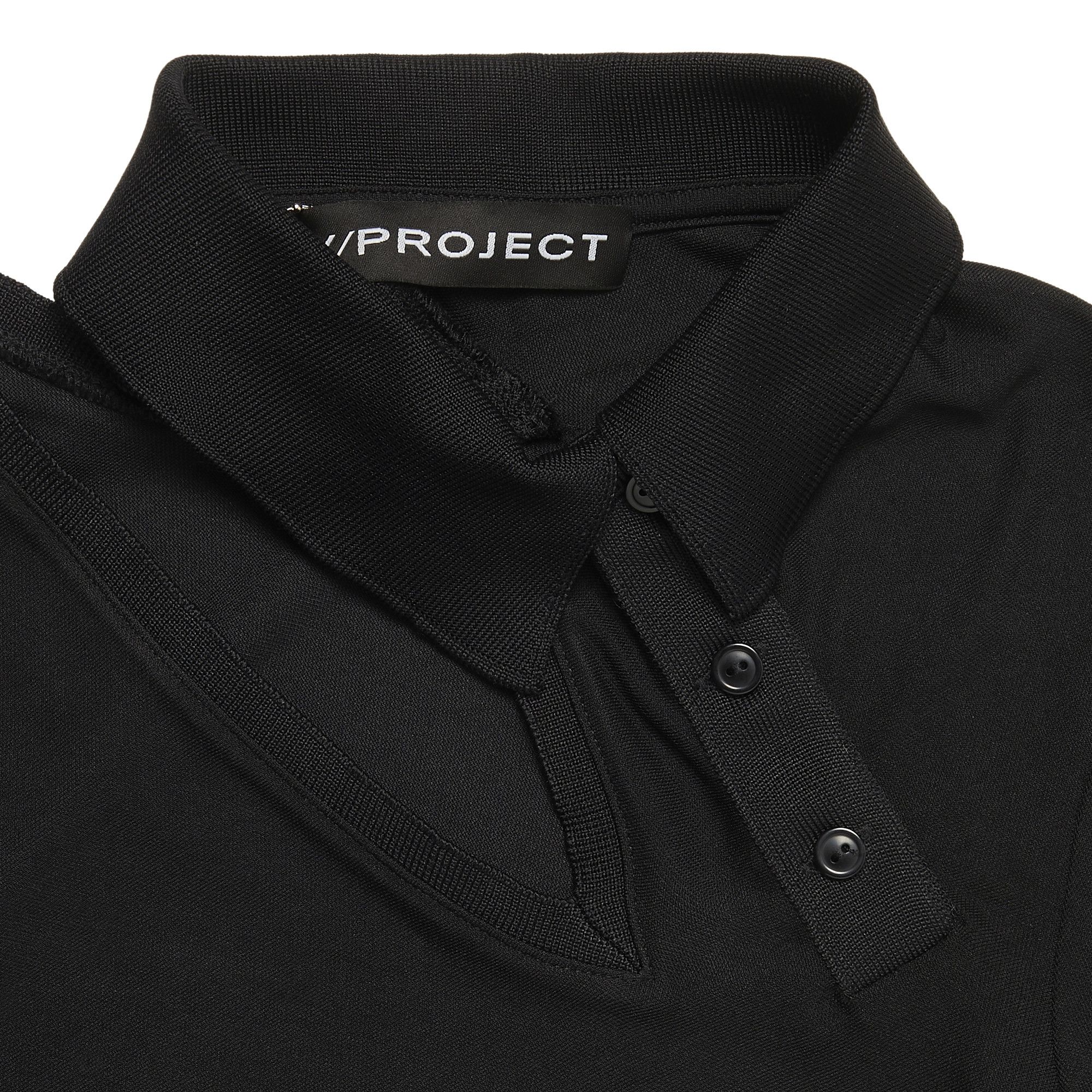 Buy Y/Project Twisted Double Collar Polo 'Black' - WPO10 S22