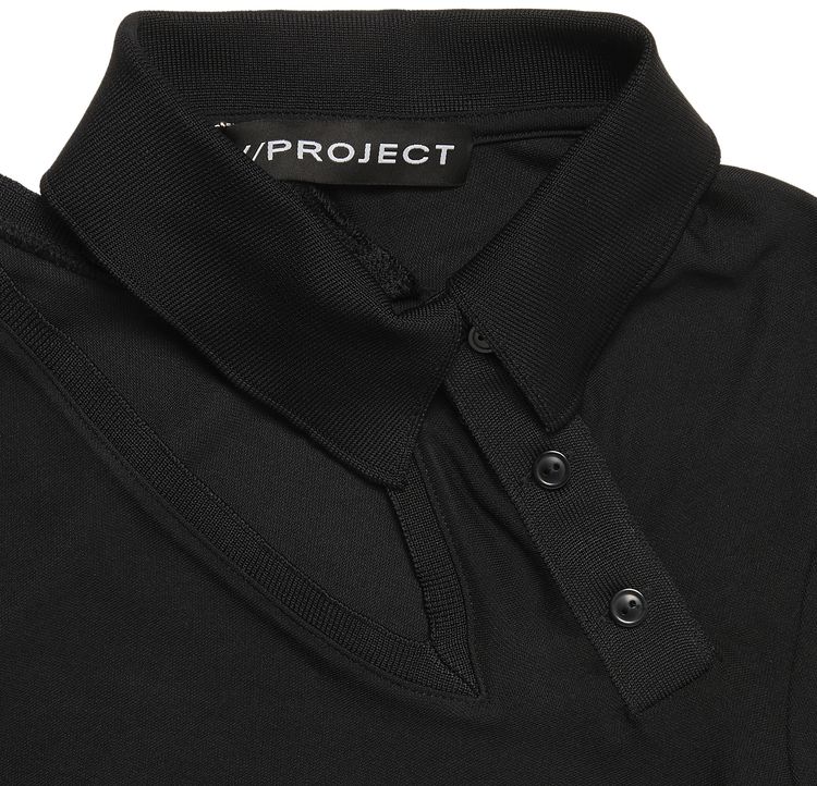 YProject Twisted Double Collar Polo Black