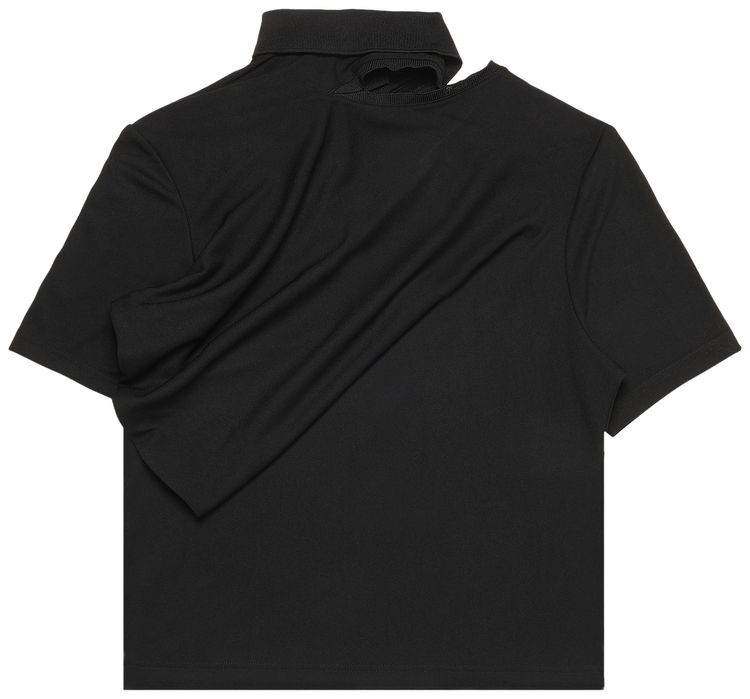 YProject Twisted Double Collar Polo Black
