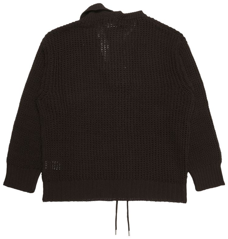 YProject Double Collar Laced Pullover Dark Brown