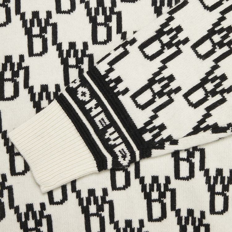 We11done All Over Logo Jumper Ivory