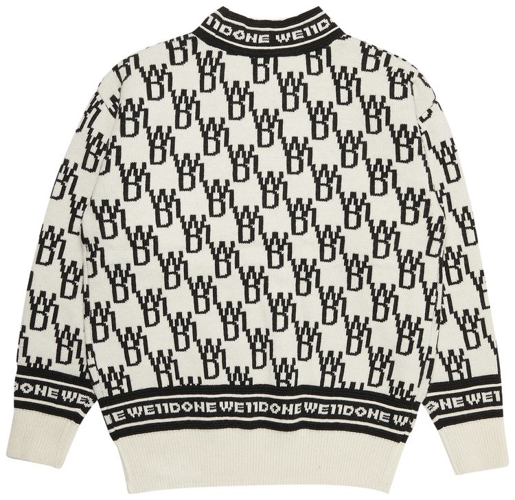 We11done All Over Logo Jumper Ivory