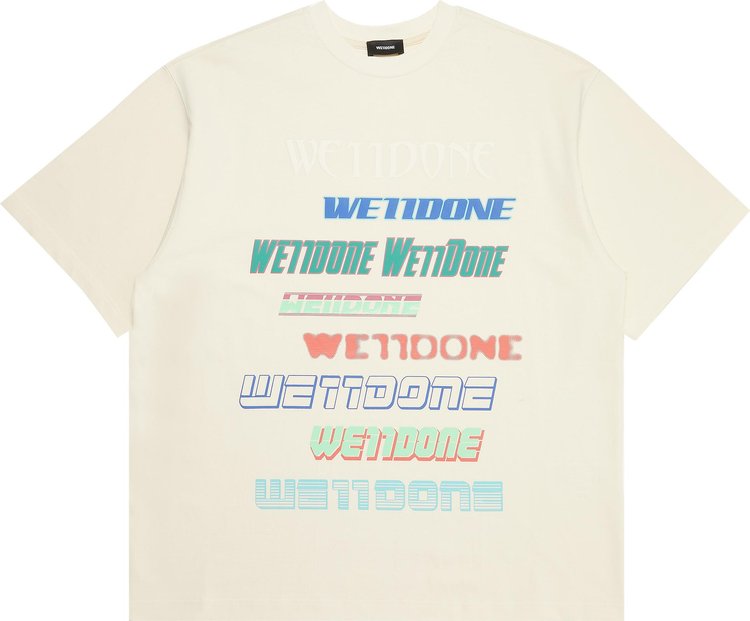 We11done Multi Logo T-Shirt 'Ivory'