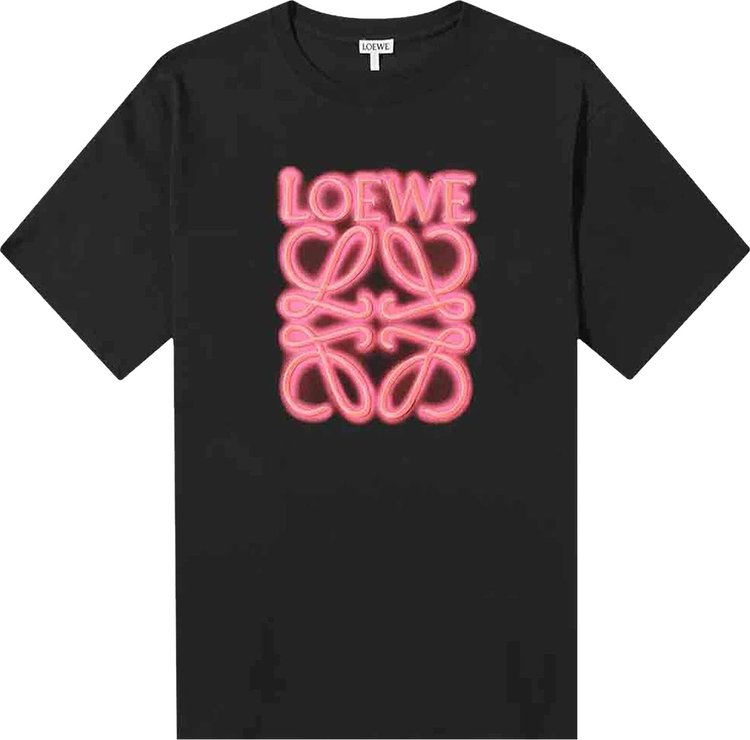 Loewe Neon T-Shirt 'Black/Fluo Pink'