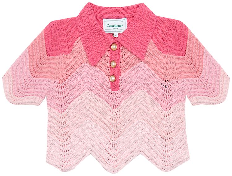 Casablanca Gradient Cropped Polo Pink