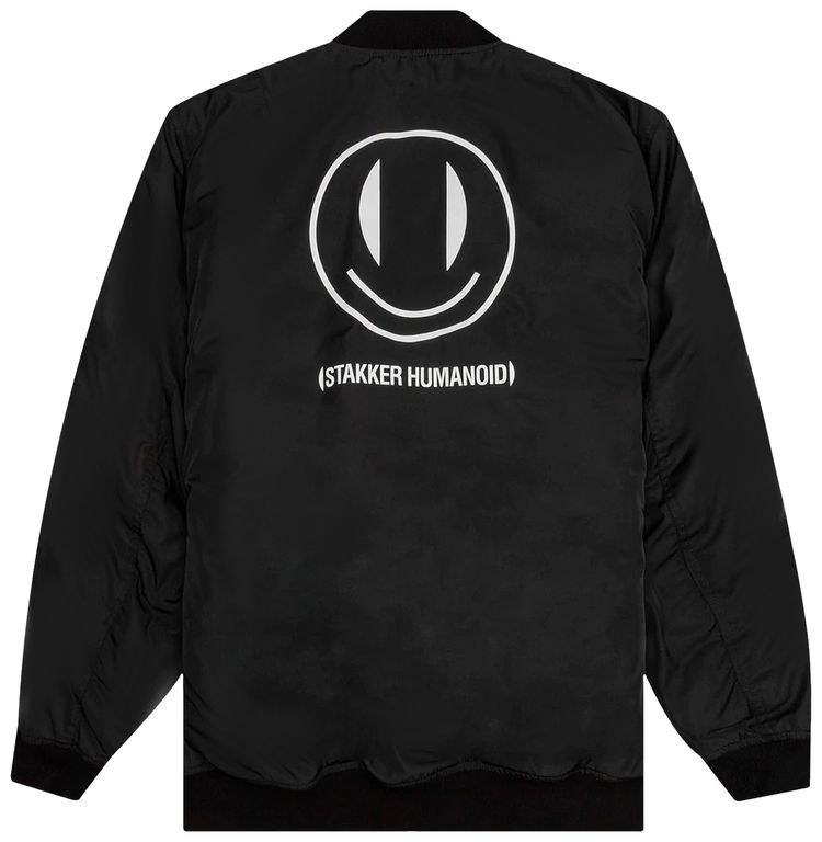 Raf Simons Bomber Jacket With Print And Badge Black