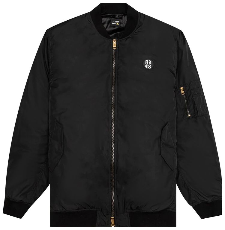 Raf Simons Bomber Jacket With Print And Badge Black