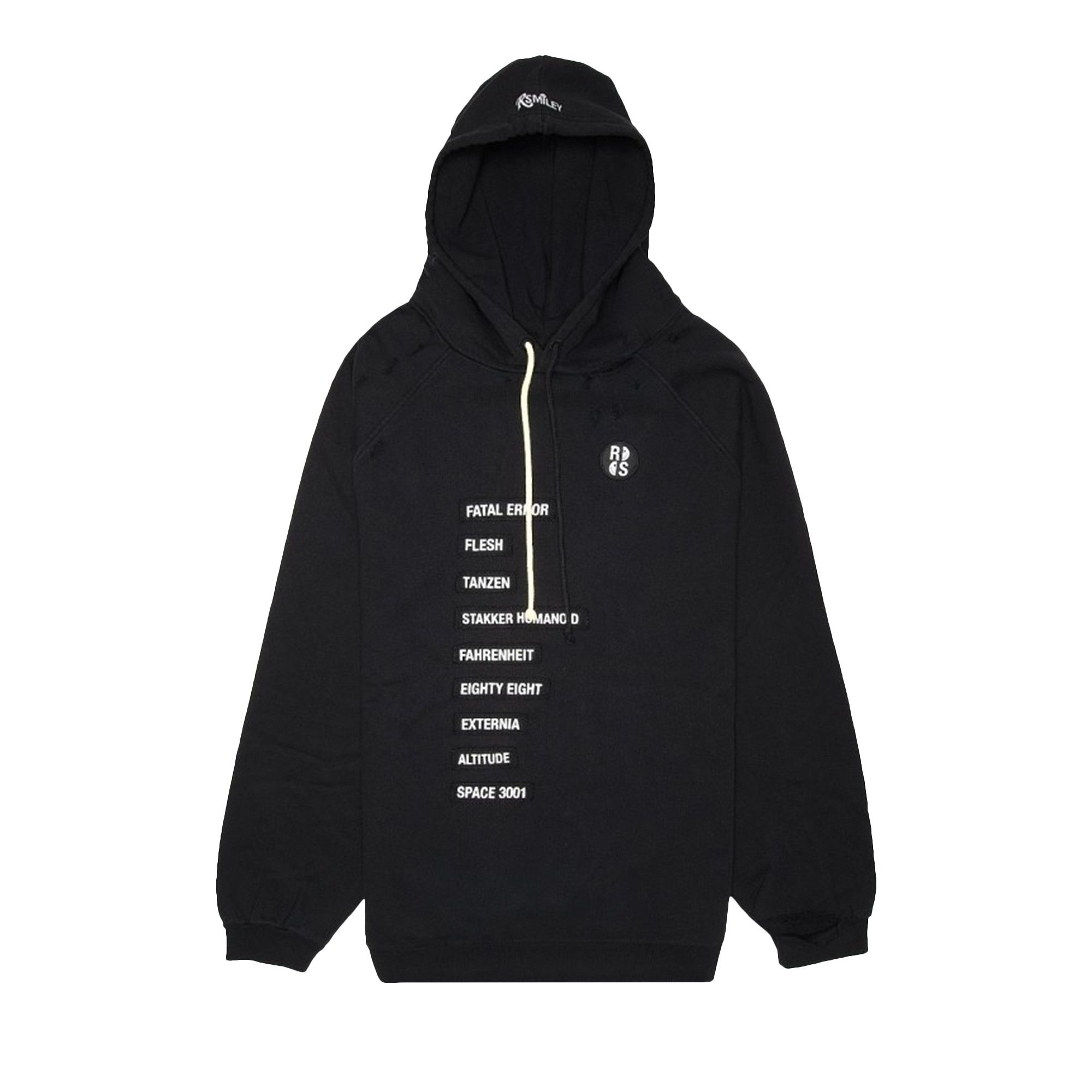 Buy Raf Simons Big Fit Hoodie With Patched Text 'Black