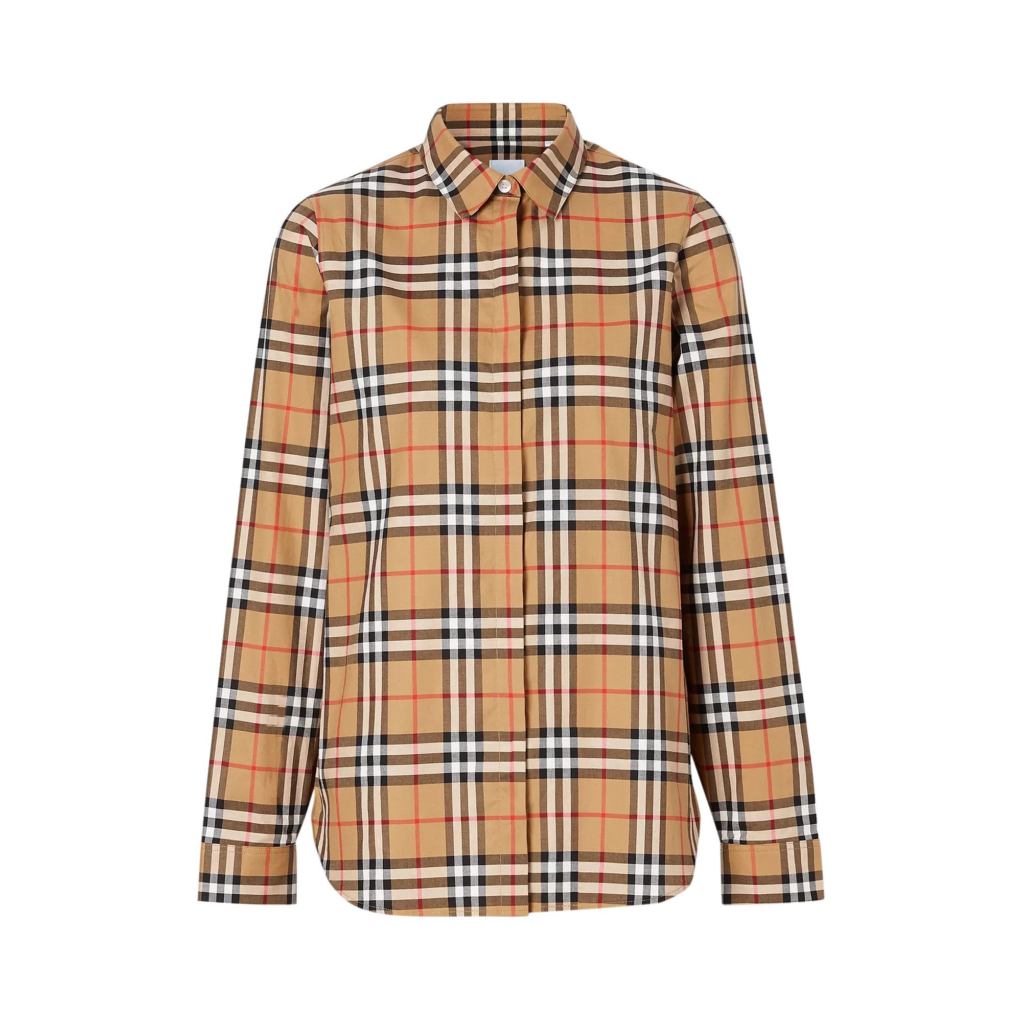 Buy Burberry Vintage Check Print Shirt Antique Yellow 8014010