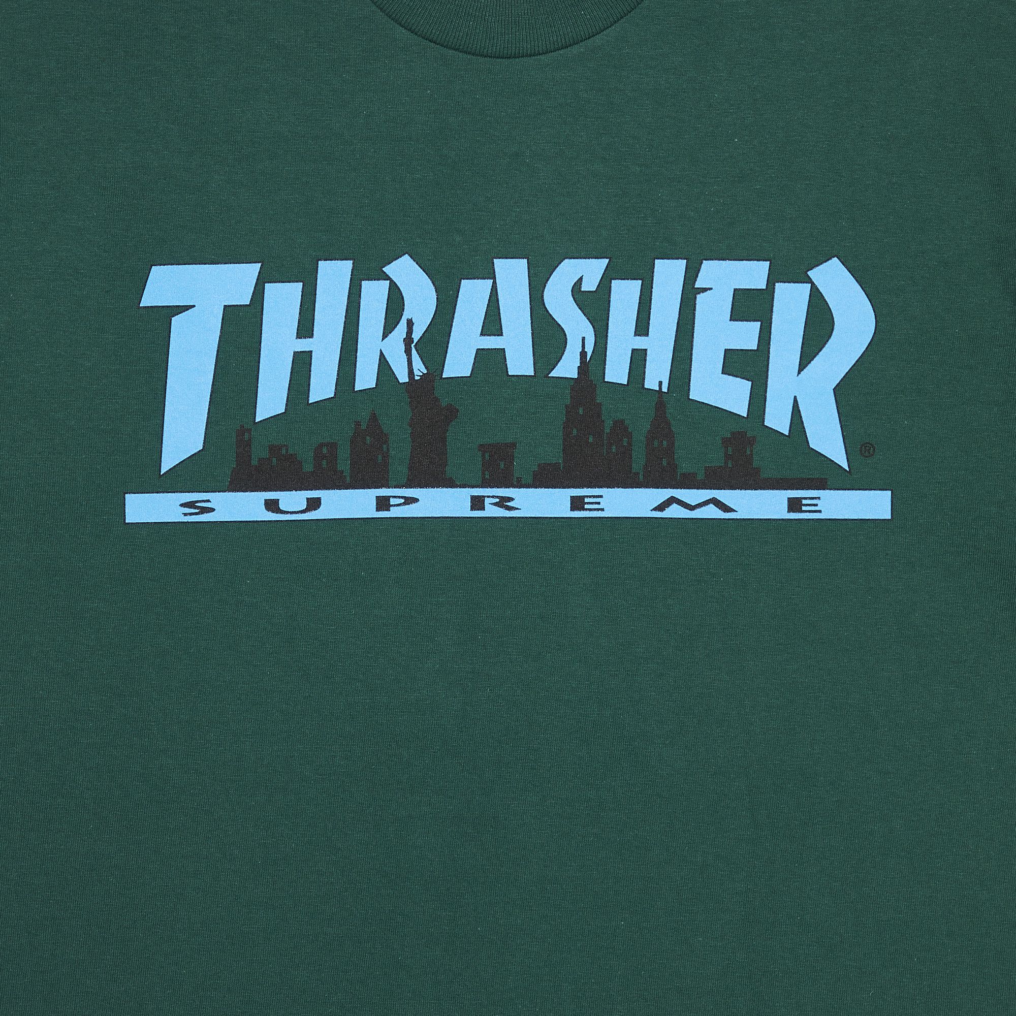 Buy Supreme x Thrasher Skyline Tee 'Dark Green' - FW21T11