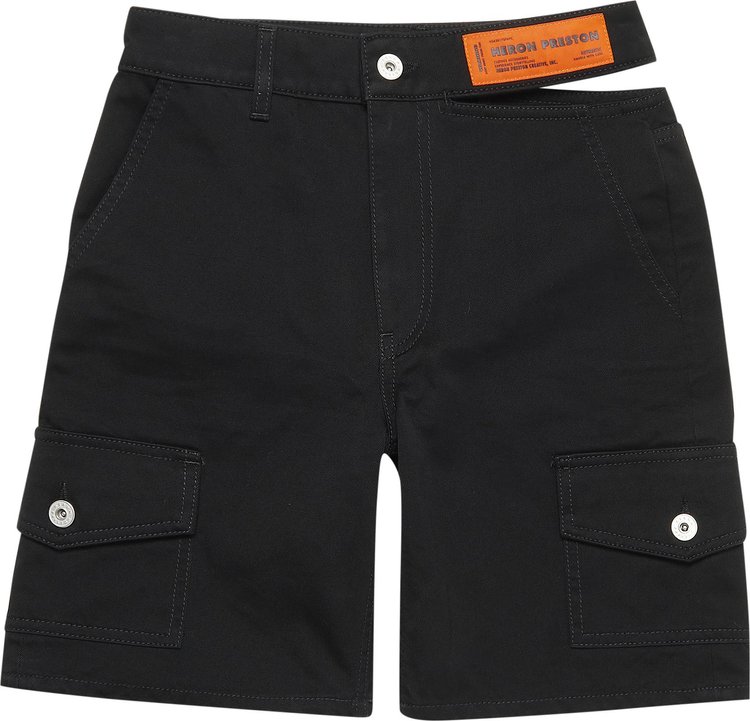 Buy Heron Preston Open Side Belt Cargo Shorts 'Black ...
