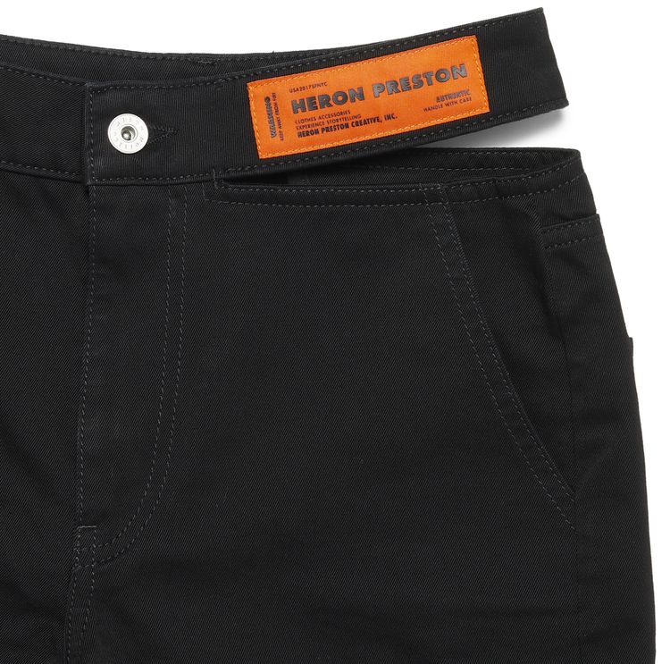 Heron Preston Open Side Belt Cargo Shorts Black