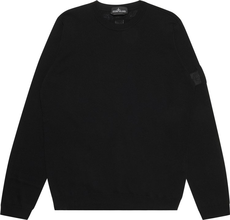 Stone Island Shadow Project Sweater With Shoulder Patch Logo 'Black'
