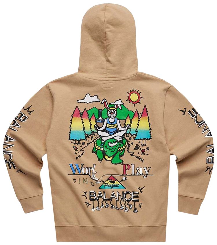 Market Work Life Balance Hoodie Sand