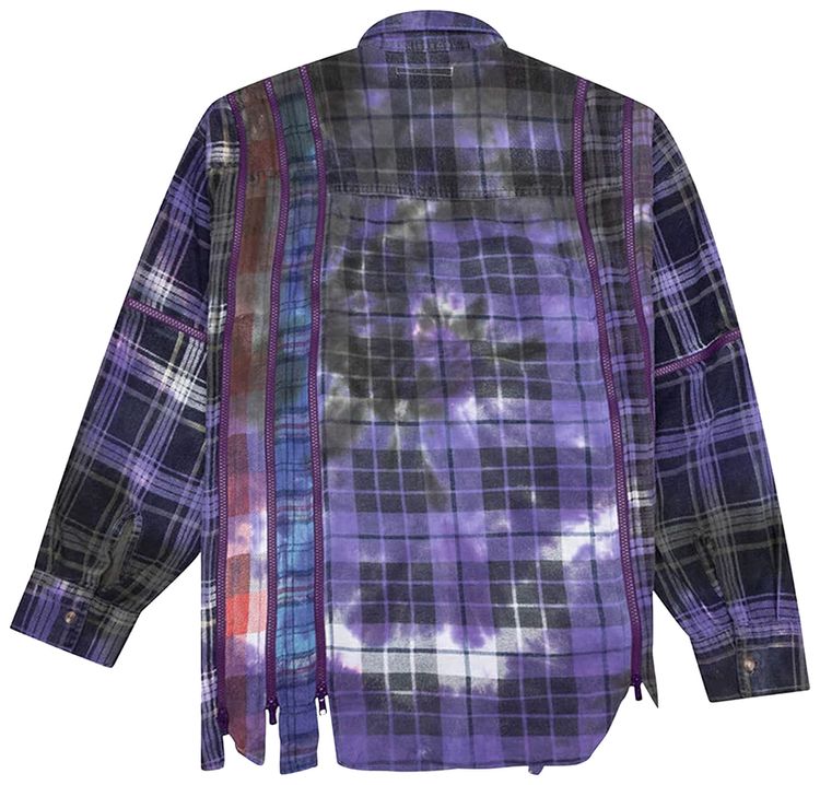 Needles 7 Cuts Zipped WideTie Dye Flannel Shirt Assorted
