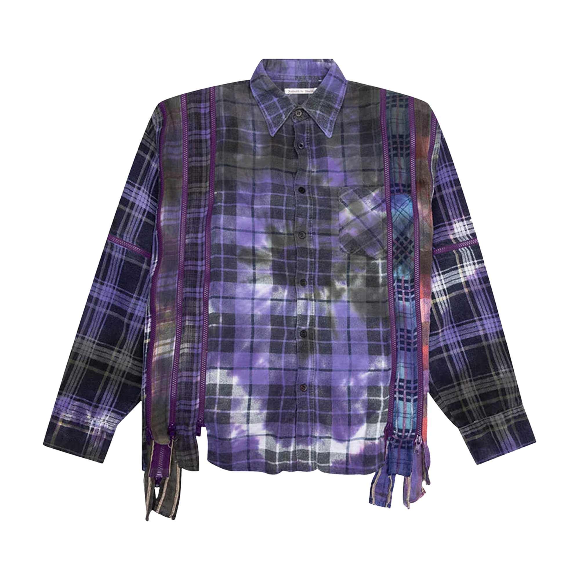 Buy Needles 7 Cuts Zipped Wide/Tie Dye Flannel Shirt 'Assorted 