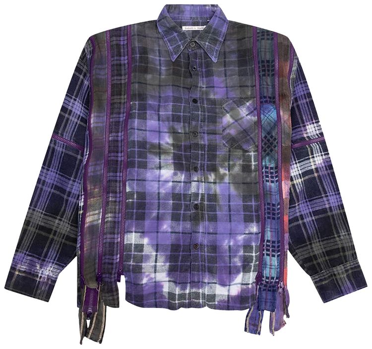 Needles 7 Cuts Zipped WideTie Dye Flannel Shirt Assorted