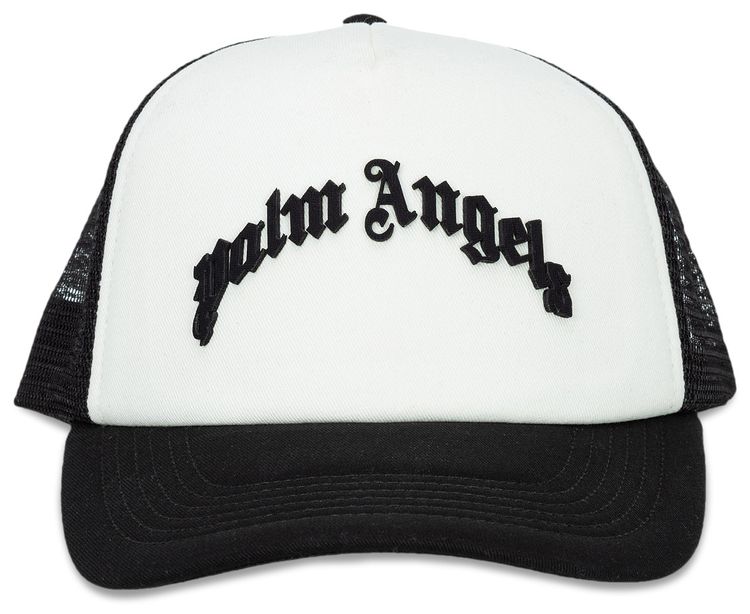 Palm Angels Curved Logo Mesh Cap Black