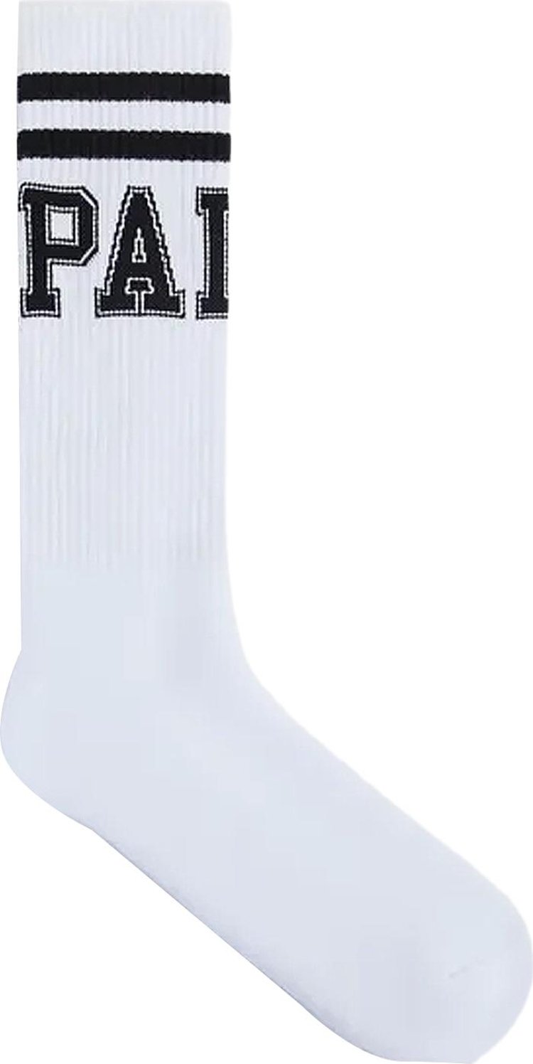 Palm Angels College Socks 'White/Black'