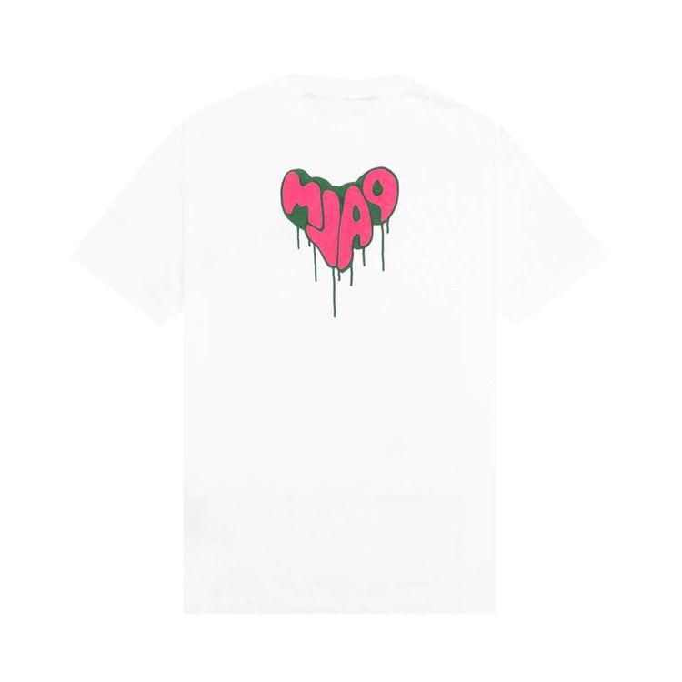 Palm Angels Spray Heart Classic Tee WhiteFuchsia