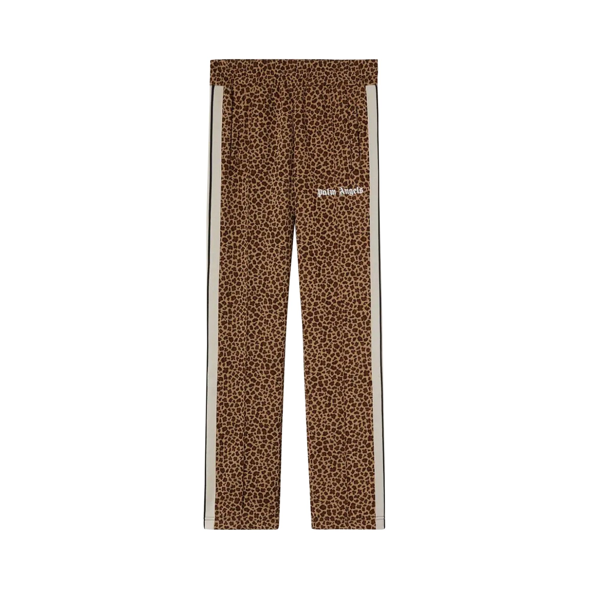 Buy Palm Angels Leopard Jacquard Track Pants 'Beige/Off