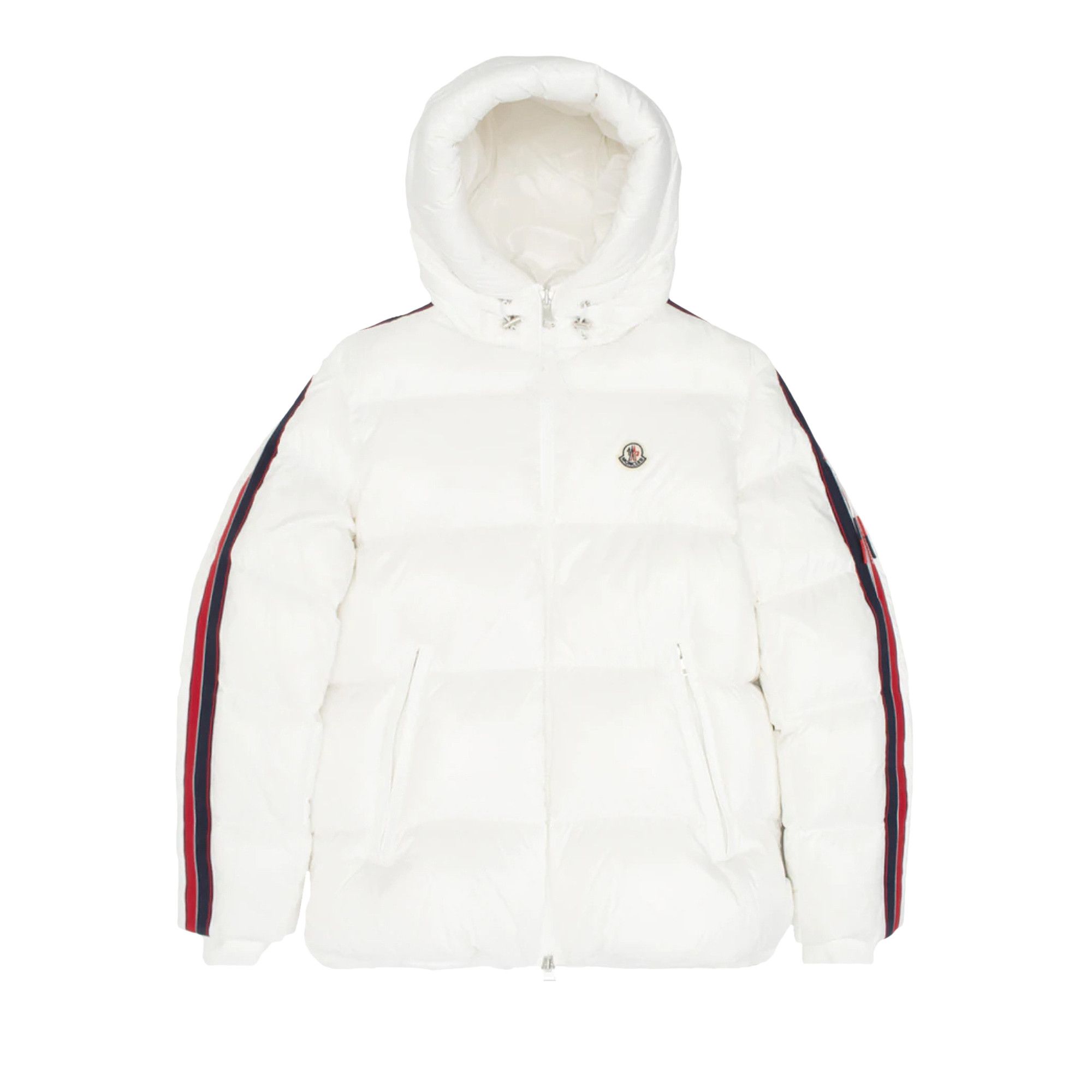 Buy Moncler Dincer Full Zip Jacket With Stripes On Sleeves White