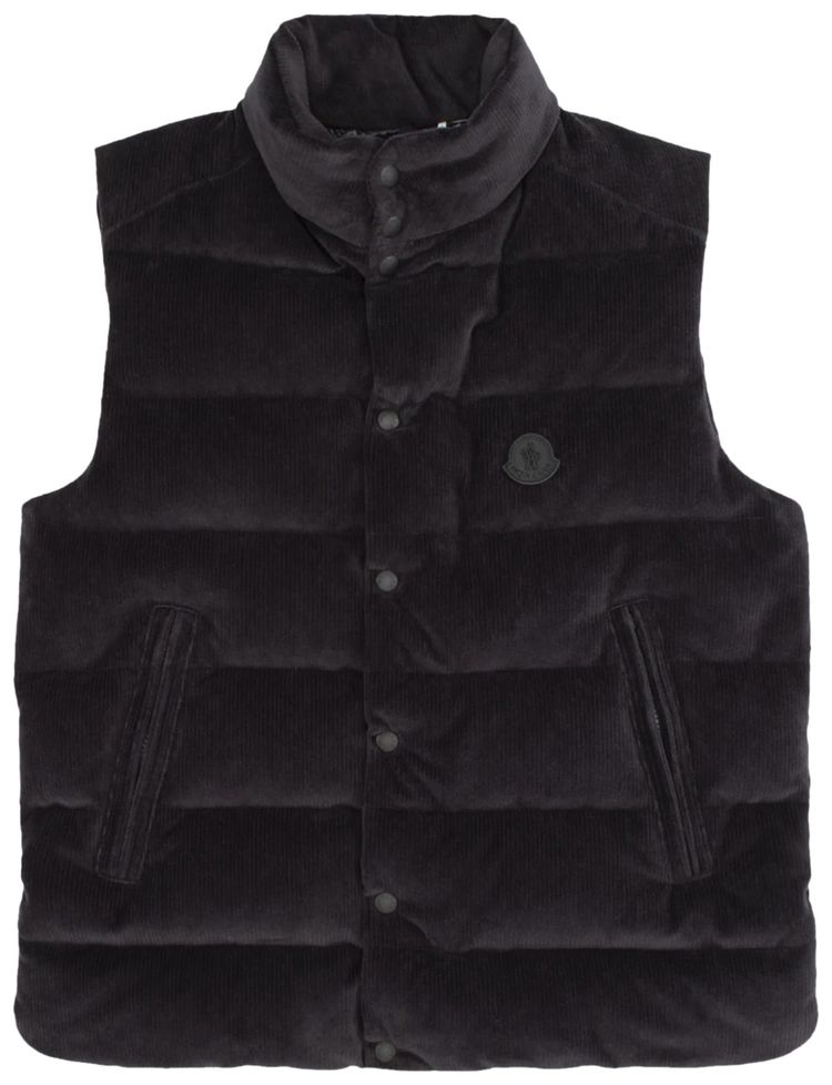 Moncler Tibb Shiny Puffer Vest Navy Blue