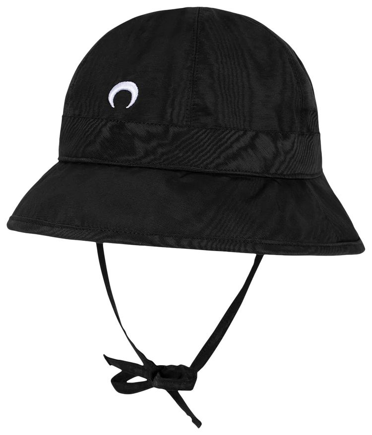 Marine Serre Embroidered Moire Bell Hat Black