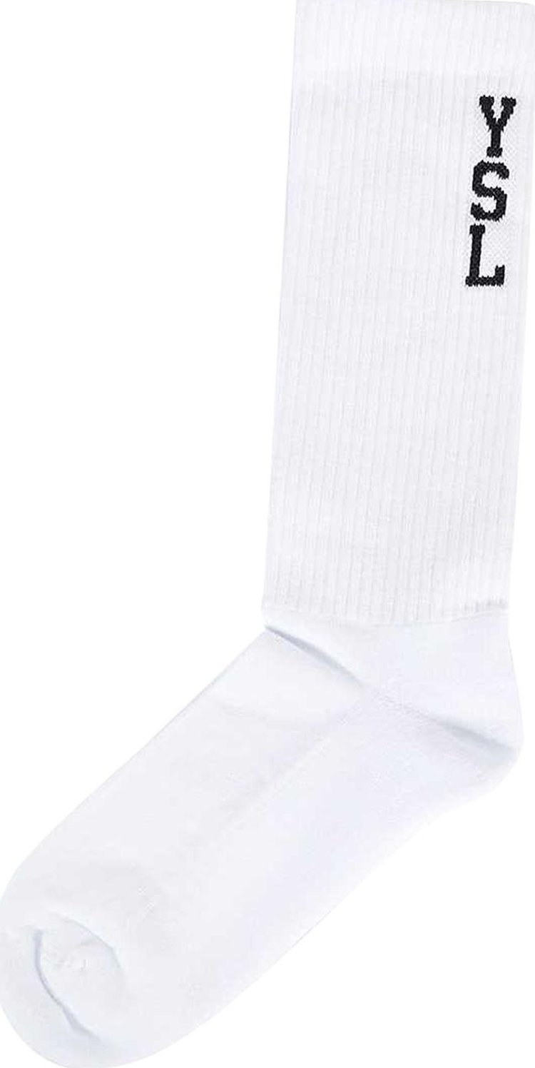 Saint Laurent Jacquard Socks 'Blanc/Noir'