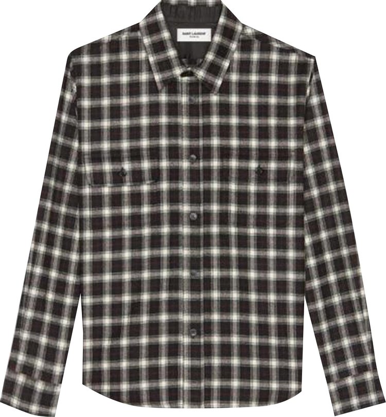 Saint Laurent Woven Check Shirt 'Black/White'