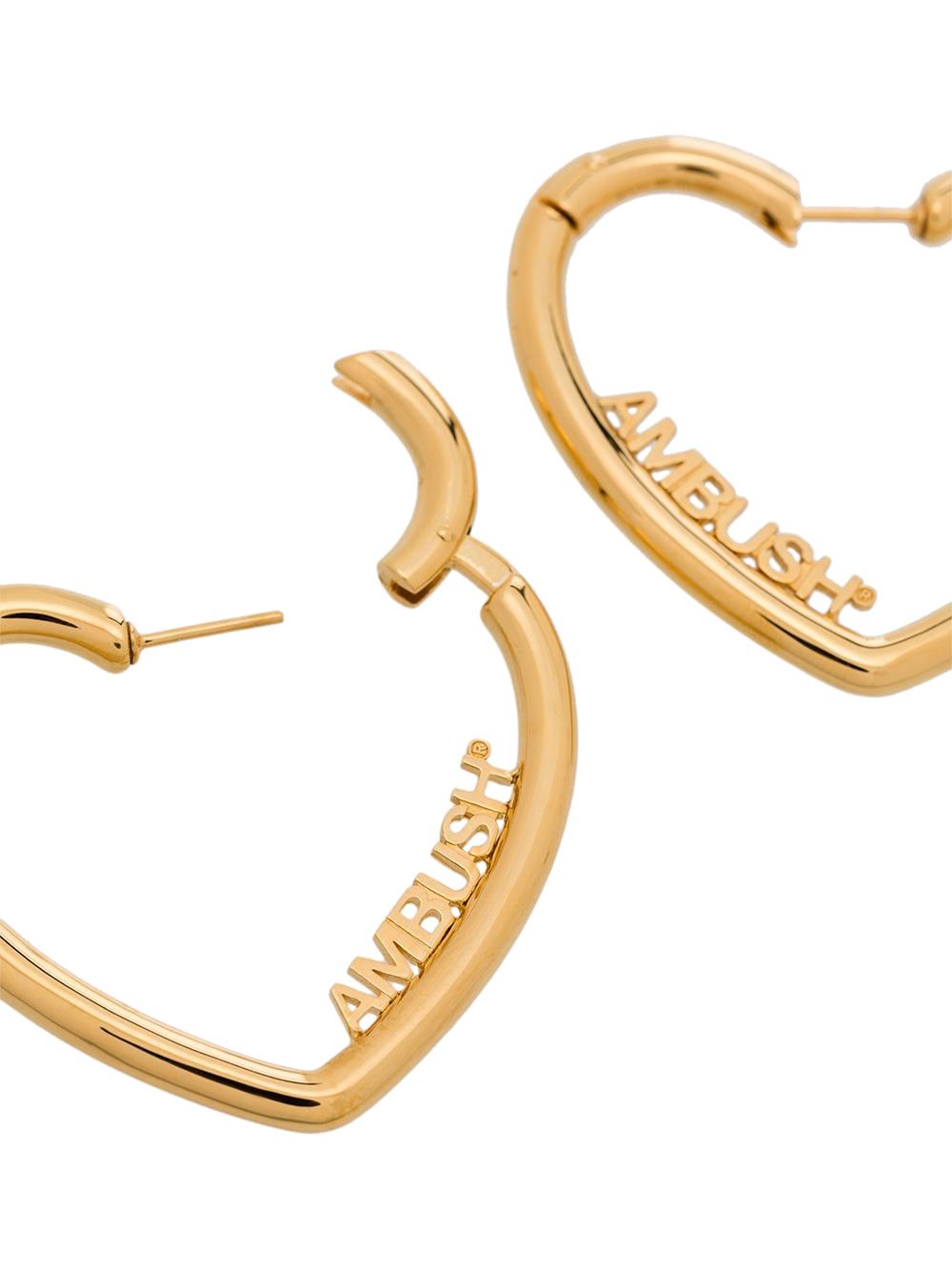 Buy Ambush Small Heart Hoop Earrings 'Gold' - BMOD006F20MET0017676