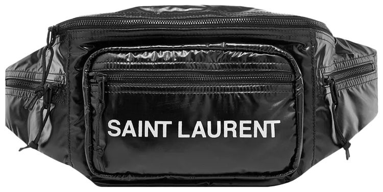 Saint Laurent Logo Printed Padded Belt Bag Black