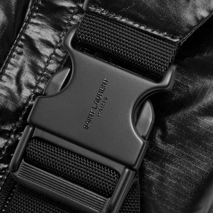 Saint Laurent Logo Printed Padded Belt Bag Black