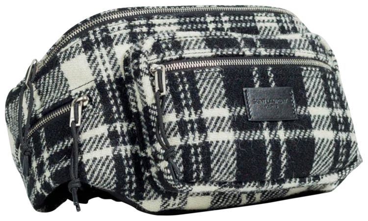 Saint Laurent Nuxx Tartan Belt Bag BlackWhite