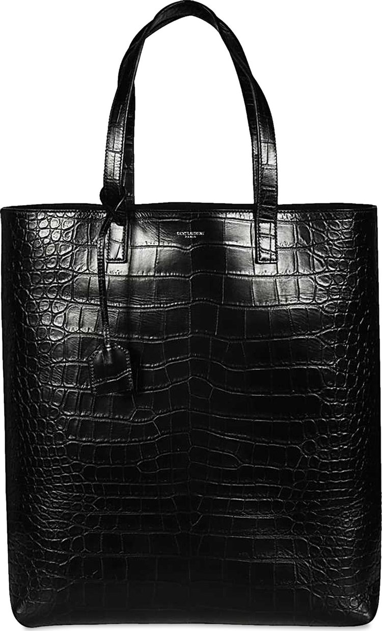 Saint Laurent Croco Print Handbag 'Black'