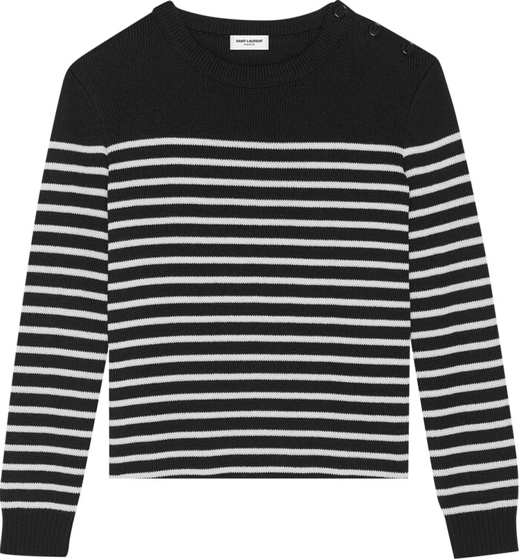 Buy Saint Laurent Sweater 'Black/Chalk' - 588063 YAFQ2 1095 | GOAT