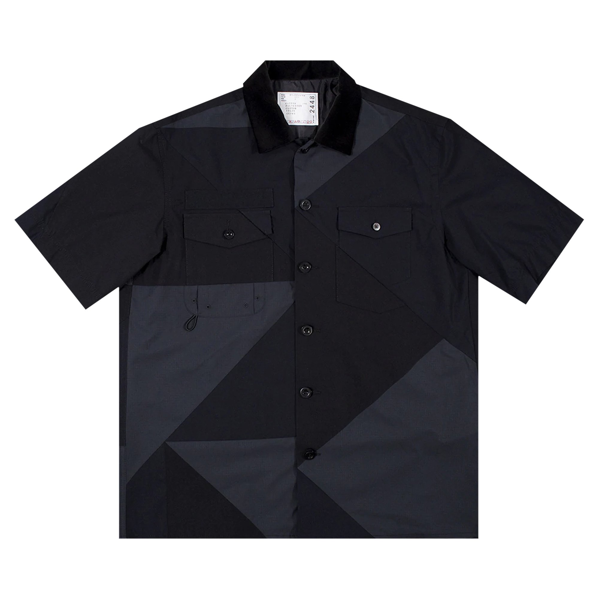 Buy Sacai x Hank Willis Thomas Solid Mix Shirt 'Black' - 21 02448M