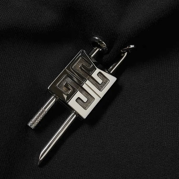 Givenchy Zipped Hoodie With Padlock Black