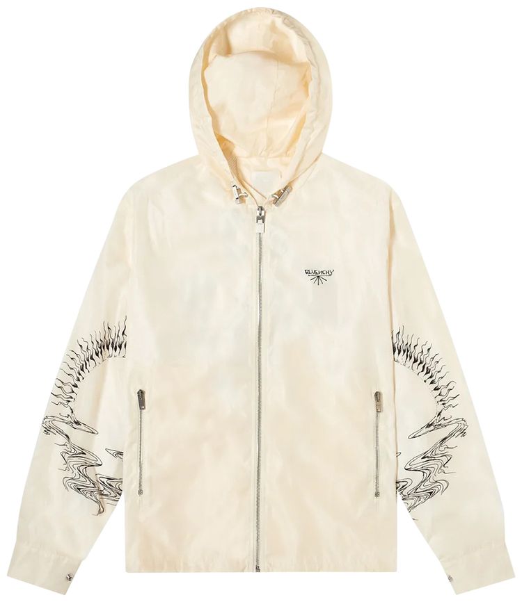 Givenchy Scorpion And Dagger Windbreaker Jacket NaturalBlack