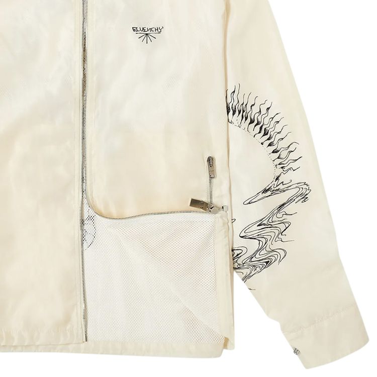 Givenchy Scorpion And Dagger Windbreaker Jacket NaturalBlack